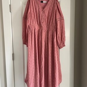 Elegant Pink Long Sleeve Dress